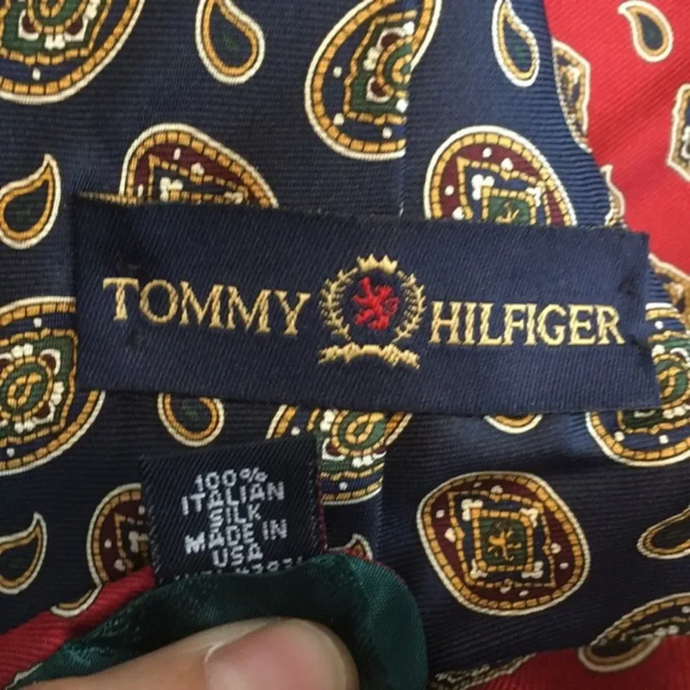 Tommy Hilfiger Paisley Tie Blue Red - Picture 5 of 6